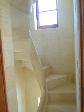Razzett BALLUTA  stone spiral stairs leading to roof terrace and also to ground floor level