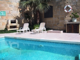 MARGIA holiday house sun bathing area under palm tree